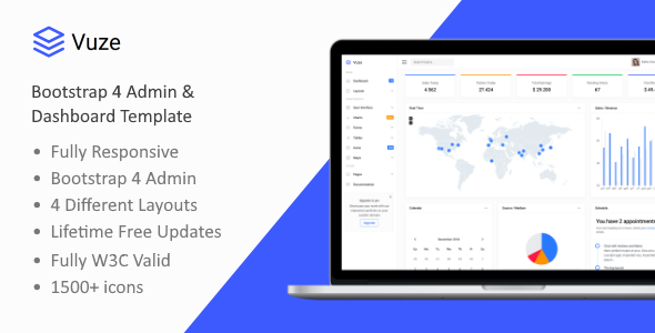 Vuze – Bootstrap 4 Admin & Dashboard Template