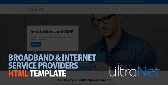 UltraNet – Broadband & Internet Service Providers HTML Template