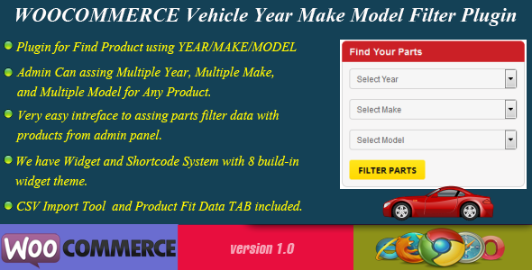 WooCommerce Vehicle Parts Finder – Year/Make/Model