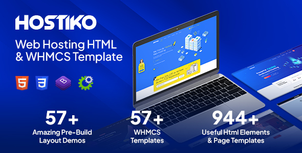 Hostiko – Hosting HTML & WHMCS Template With Isometric Design