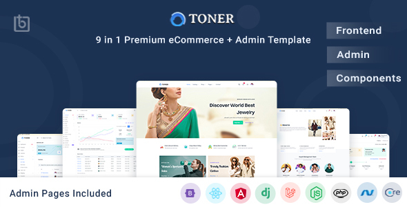 Toner – eCommerce Template + Admin Pages