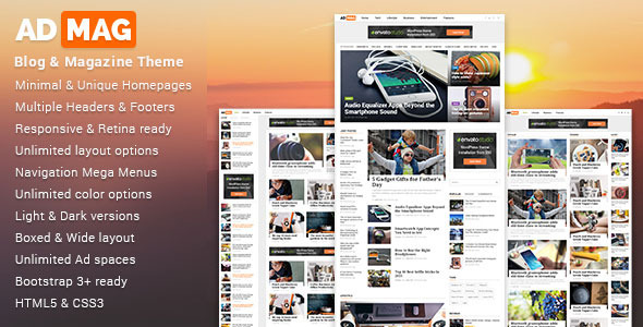 ADMAG – Responsive Blog & Magazine HTML Template