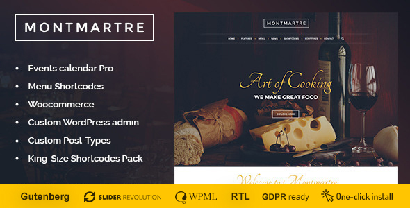 Montmartre – Cafe & Restaurant WordPress Theme