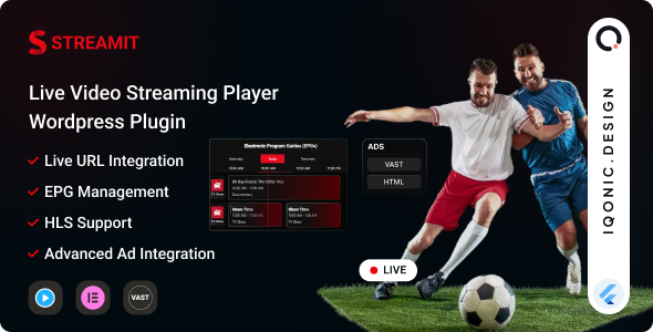 Streamit – Live Streaming Video Player WordPress Plugin