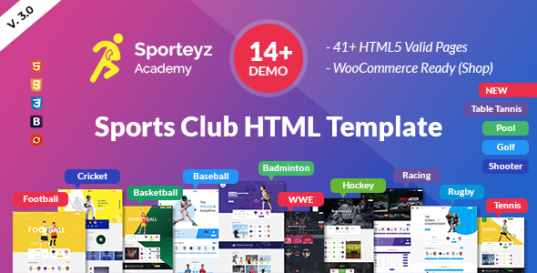 Sporteyz – Sports Live Event and Club HTML Template