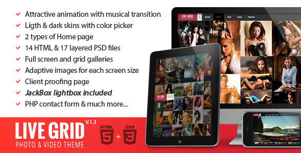 LIVE GRID – Responsive Interactive HTML Portfolio