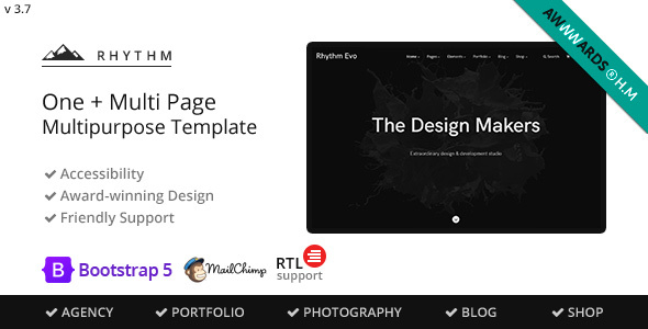 Rhythm – Multipurpose One/Multi Page Template