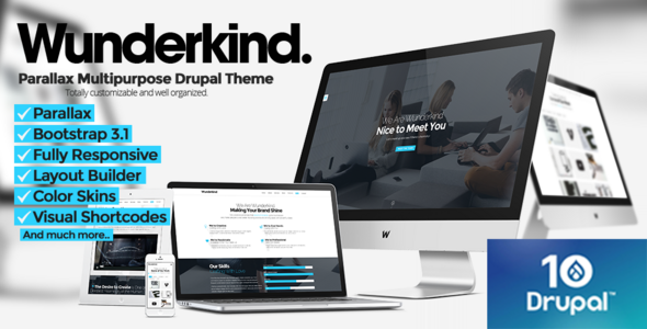 Wunderkind – One Page Parallax Drupal 7 & 10 Theme