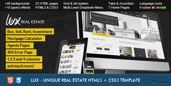 Lux – Huge and Unique Real Estate HTML