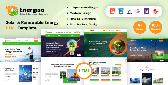 Energiso – Solar Technology & Renewable Energy HTML Template