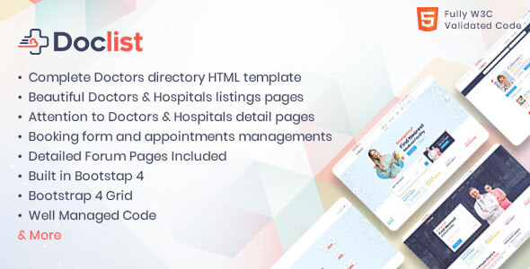 Doclist – Medical and Doctor Directory HTML Template