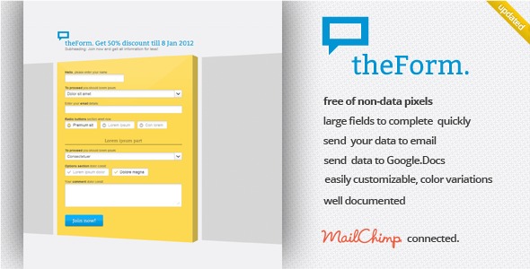 theForm HTML Sign up / Subscribe / Survey Landing