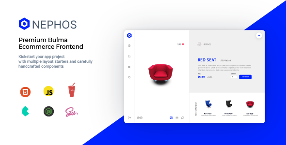 Nephos – Modern Bulma Ecommerce Frontend