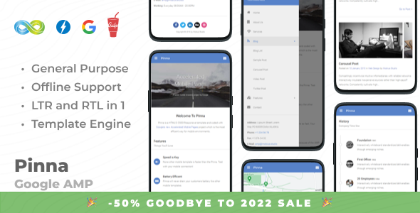 Pinna – Google AMP Template