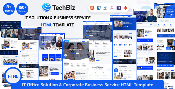 Techbiz – IT Solution & Business Consulting Service HTML Template