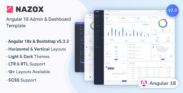 Nazox – Angular 18 Admin & Dashboard Template