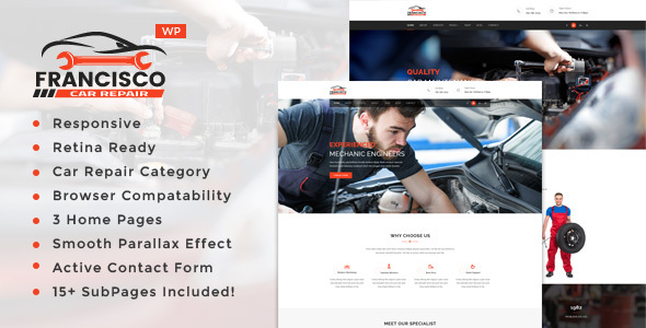 Francisco – Auto Mechanic Repair WordPress Theme