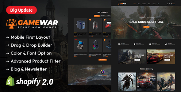 GameWar – Digital Game Store Shopify 2.0 Responsive Theme