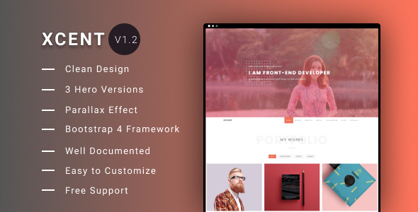 XCENT – Personal Portfolio Template