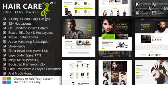 Hair Care – Salon Barber HTML Template