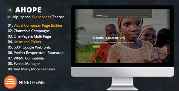 Ahope – Charity & Nonprofit WordPress Theme