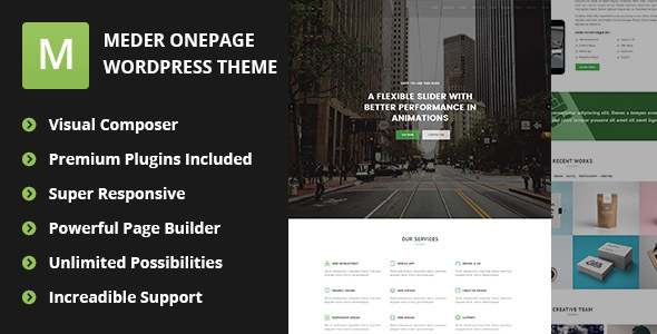 Meder – Simple One Page WordPress Theme