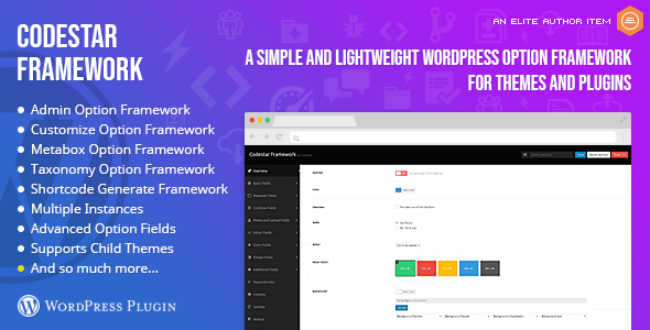 Codestar Framework – A Simple and Lightweight WordPress Option Framework for Themes and Plugins