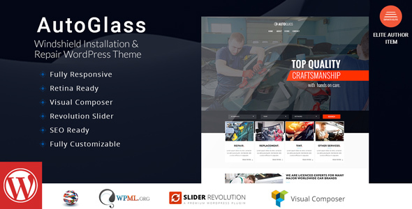 AutoGlass – Windshield Installation & Repair WordPress Theme