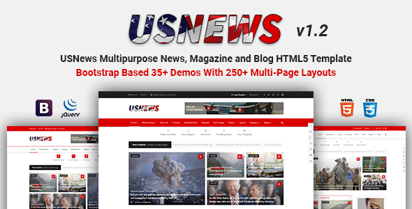 USNews – Multipurpose News, Magazine and Blog HTML5 Template