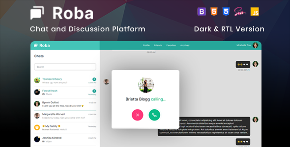 Roba – Chat and Discussion Platform HTML5 Template