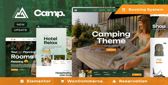 Camping – Campground Caravan Hiking Tent Accommodation WordPress
