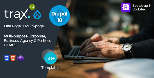 Trax – Multi-Purpose and One Page Drupal 10 Parallax