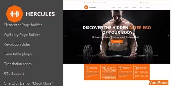 Gym – Gym fitness WordPress Theme – Hercules RTL