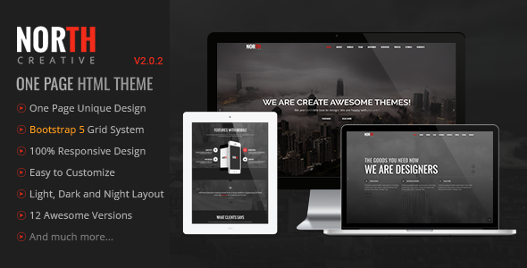 North – One Page Creative Template