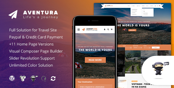 Aventura – Travel & Tour Booking System WordPress Theme
