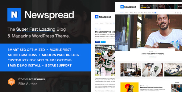 Newspread – Magazine, Blog, Newspaper and Review WordPress Theme