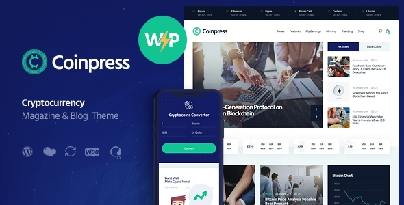 Coinpress – ICO Cryptocurrency Magazine & Blog WordPress Theme