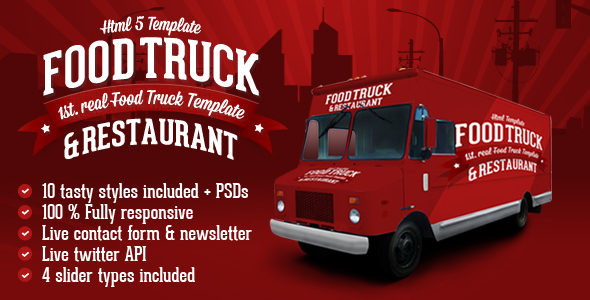 Food Truck & Restaurant 10 Styles – HTML5 Template