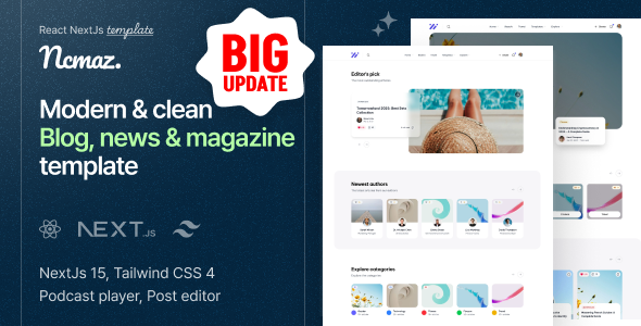 Ncmaz – Blog, News Magazine NextJs React Template