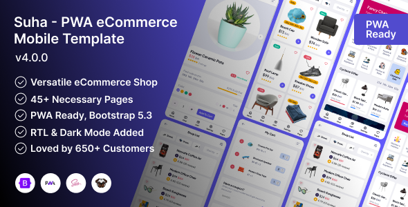 Suha – PWA eCommerce Mobile Template