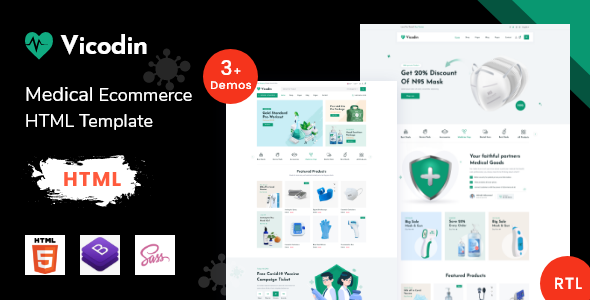 Vicodin – Pharmacy Medical Healthcare eCommerce Store Bootstrap Template