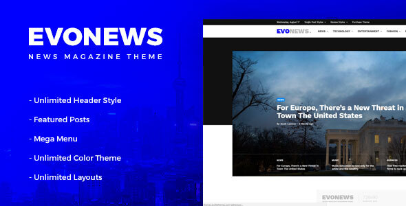 Evonews – News Blogging WordPress Theme