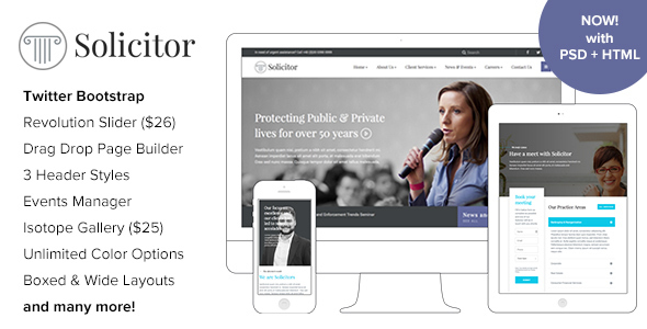 Solicitor – Law Business Responsive WordPress Theme
