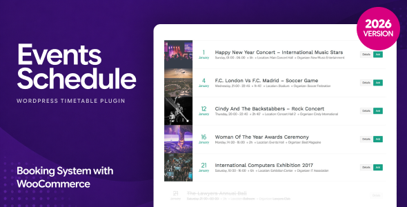 Events Schedule – WordPress Events Calendar Plugin