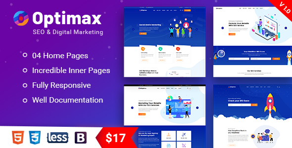 Optimax – SEO & Digital Marketing Agency Bootstrap 4 Template
