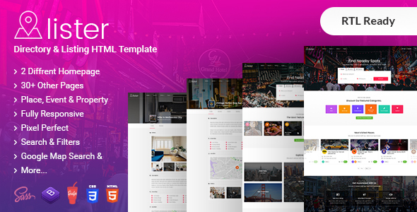 Lister – Directory & Listing HTML + RTL Template