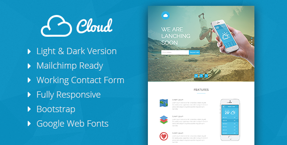 Cloud – Mobile App Coming Soon Responsive Template