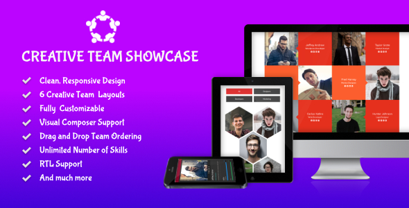Creative Team Showcase – Team Member Showcase WordPress Plugin & Team Editor