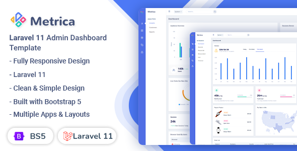 Metrica – Laravel 11 Admin & Dashboard Template
