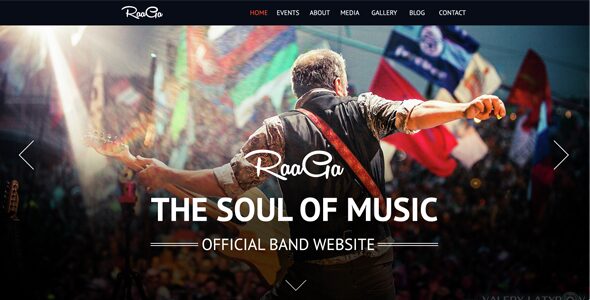Raaga – Responsive Parallax Template for Bands